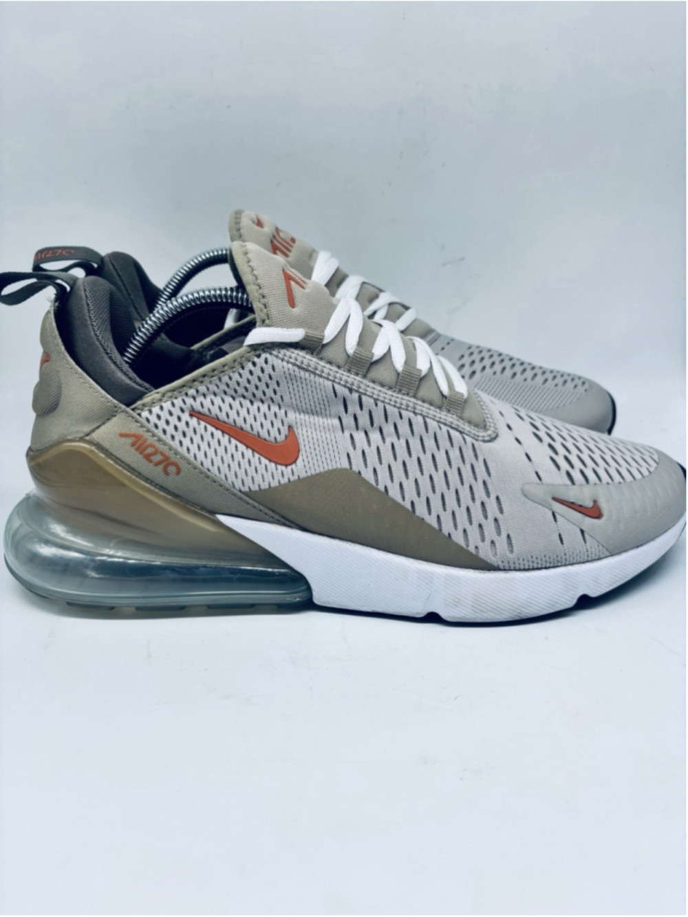 Size 11.5 Nike Air Max 270 Cream 2022 Mens Lace-Up Low Running Shoes DZ4396-200